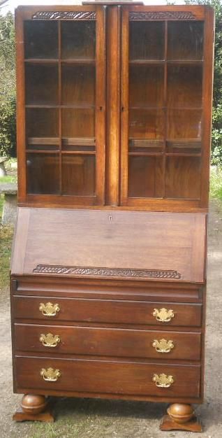 Deco Oak Bureau Bookcase