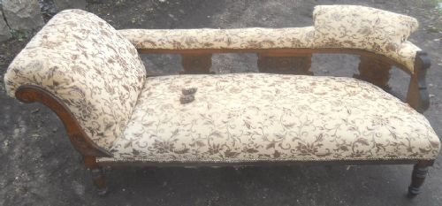 Edwardian Upholstered Chaise Longue Settee