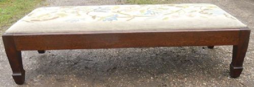 Edwardian Long Oak Framed Footstool