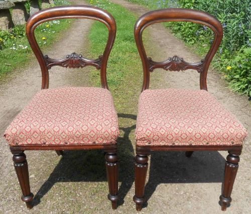 Pair Victorian Mahogany Dining Chairs