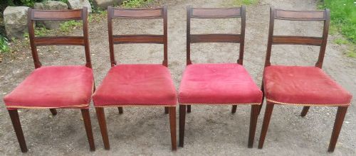Set of Four Georgian Mahogany Dining Chairs for Re-upholstery