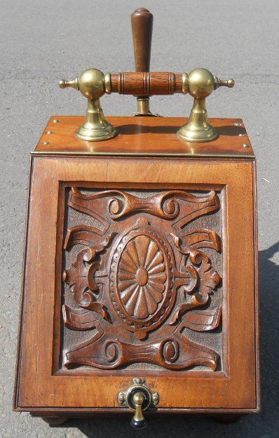 Victorian Carved Oak Coal Box