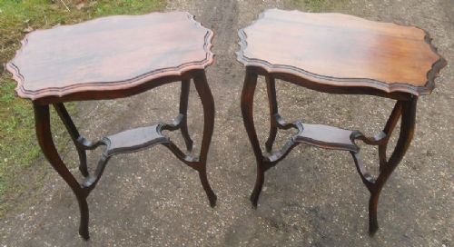 Pair Edwardian Mahogany Occasional Tables