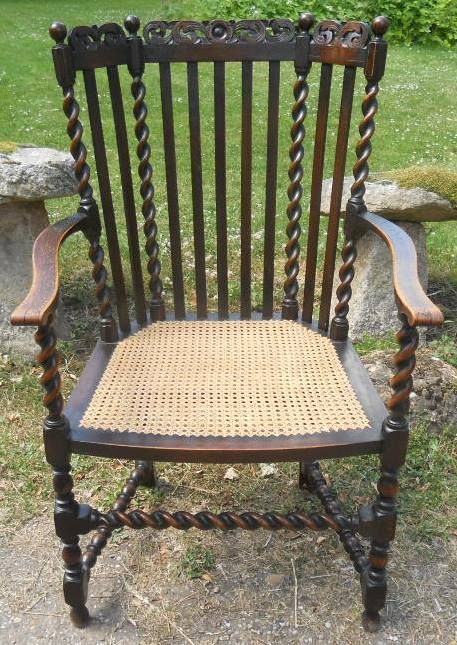Dark Oak Barley Twist Armchair