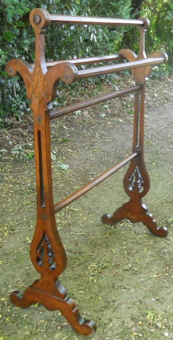 Victorian Walnut & Beech Towel Rail