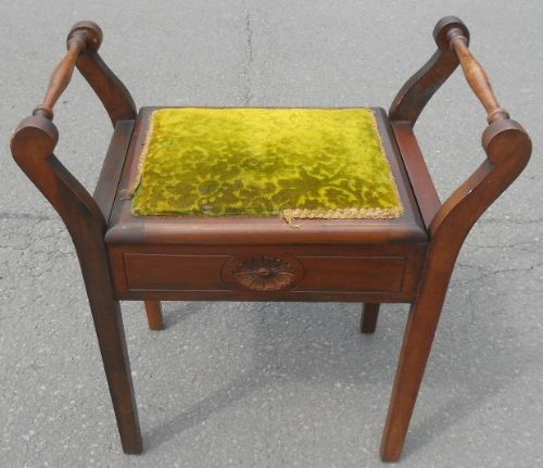Edwardian Mahogany Piano Stool