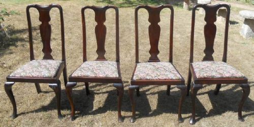 Set of Four Mahogany Highback Dining Chairs