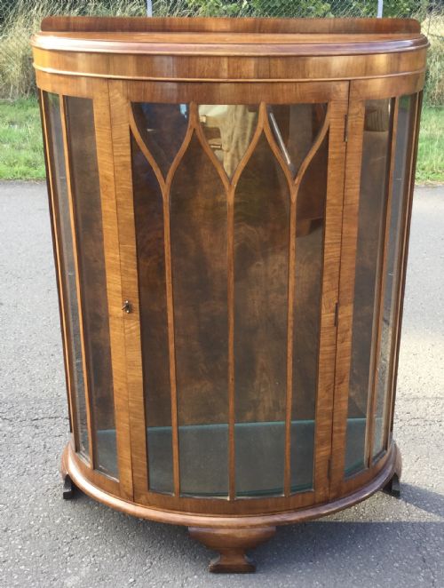 Deco Walnut China Cabinet