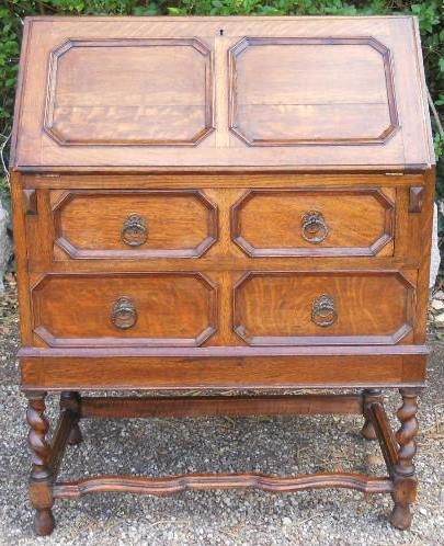 Oak Jacobean Style Writing Bureau