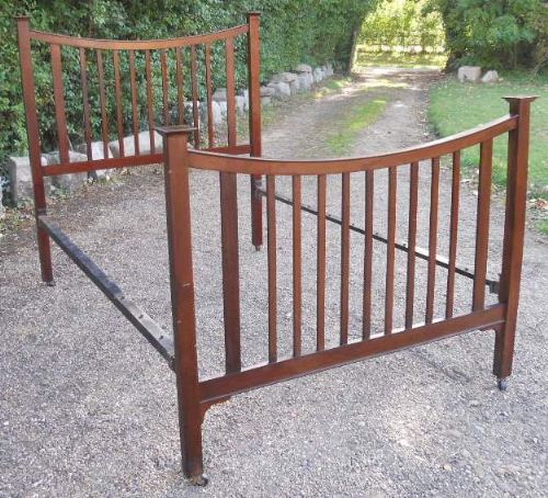 Edwardian Mahogany Double Railback Bed