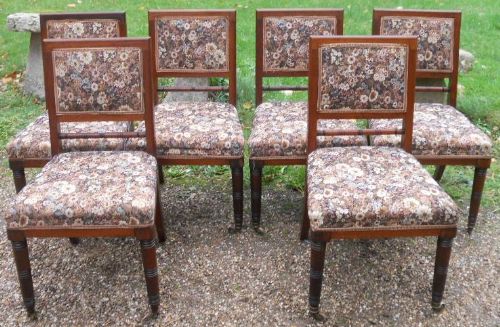 Set of Six Edwardian Mahogany Dining Chairs