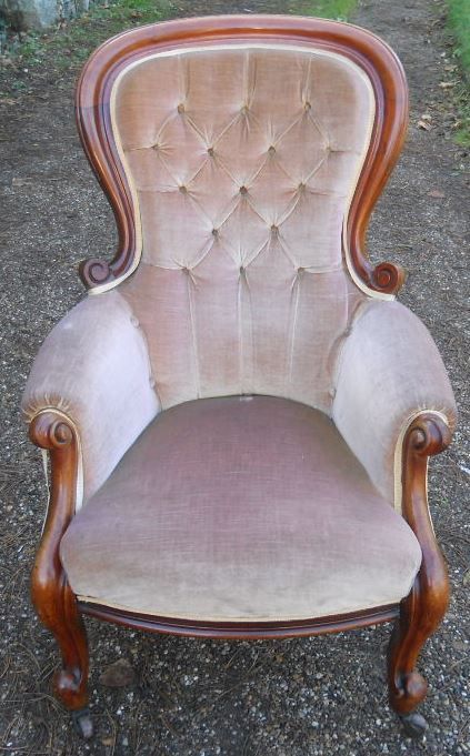 Victorian Spoonback Mahogany Fireside Armchair