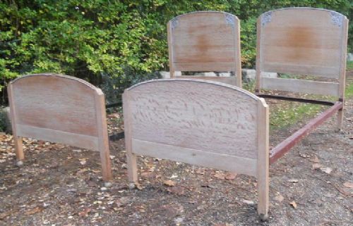 Pair Limed Oak Single Beds