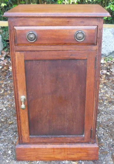 Edwardian Carved Walnut Bedside Cabinet