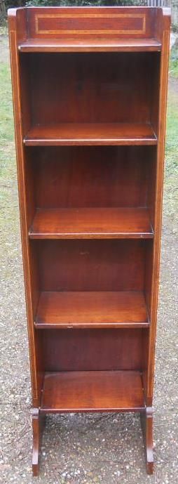 Edwardian Small Inlaid Mahogany Open Bookcase