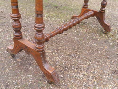 EDWARDIAN INLAID WALNUT CENTRE TABLE - ADDITIONAL PHOTO 5