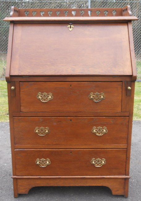 Arts & Crafts Oak Writing Bureau