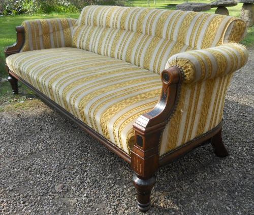 Victorian Aesthetic Movement Upholstered Settee