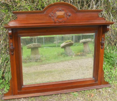 Edwardian Mahogany Overmantle Mirror