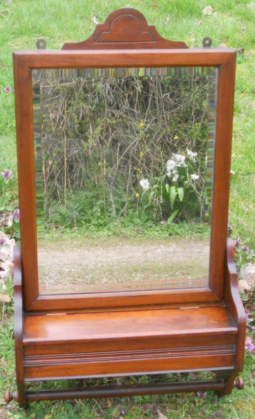 Edwardian Mahogany Hanging Shaving Mirror