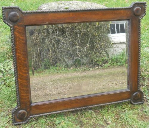 Jacobean Style Oak Hanging Wall Mirror
