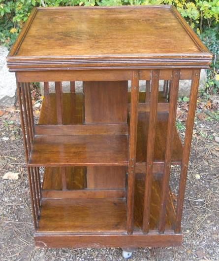 Edwardian Oak Revolving Bookcase