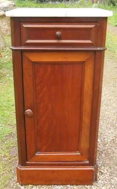 Victorian Mahogany Marble Top Bedside Cabinet