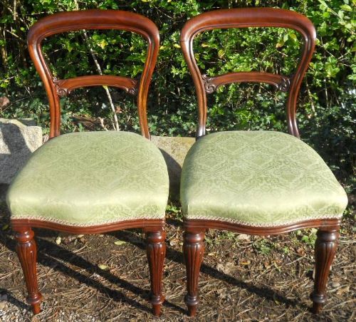 Pair Victorian Mahogany Dining Chairs