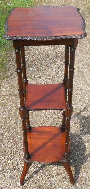 Edwardian Mahogany Three Tier Plant Stand