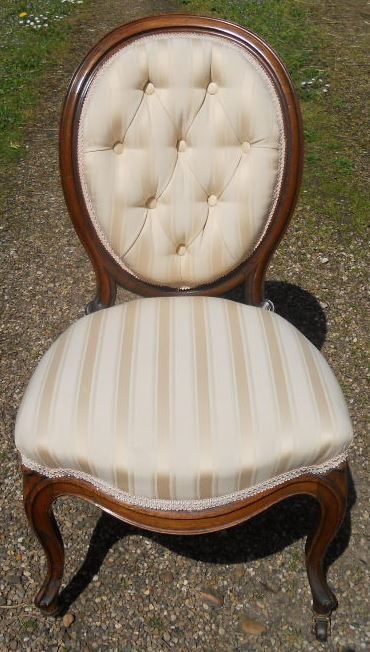Victorian Walnut Upholstered Side Chair