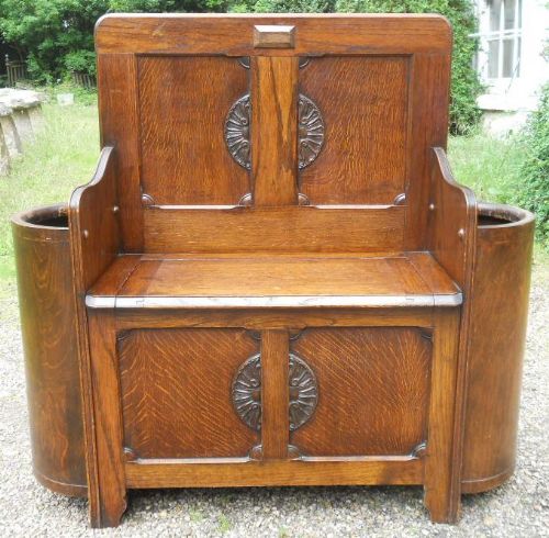 Small Oak Hall Settle