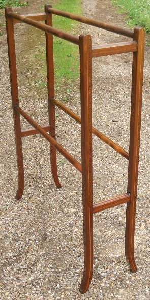Edwardian Inlaid Mahogany Towel Rail