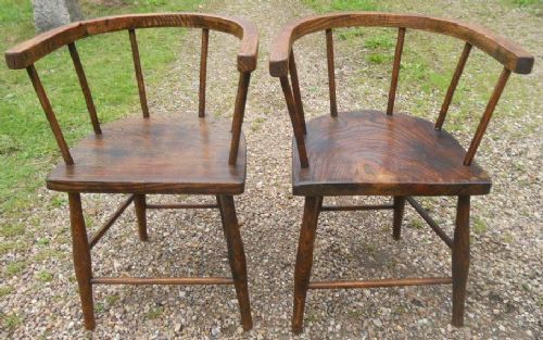 Pair of Child's Elm Tub Armchair