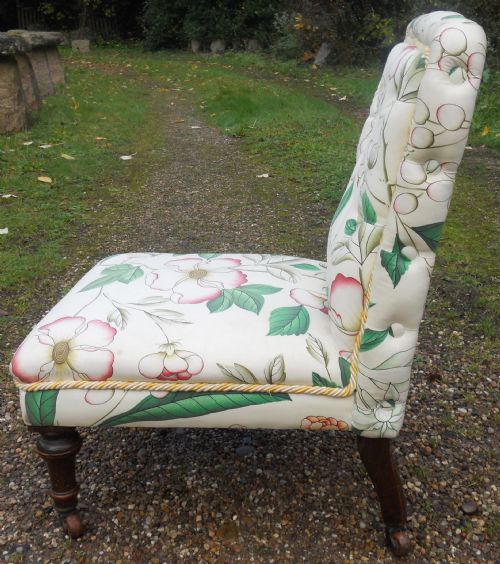 EDWARDIAN UPHOLSTERED NURSING CHAIR - ADDITIONAL PHOTO 1