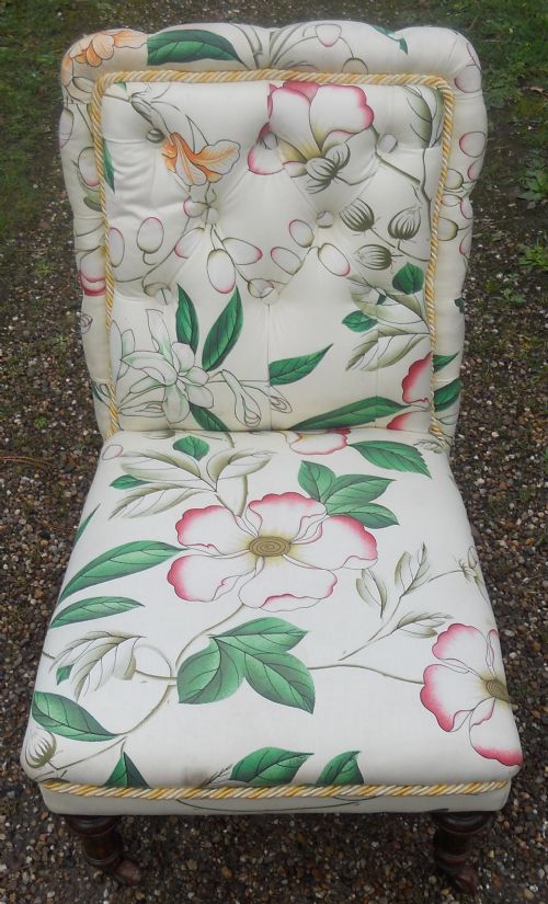 EDWARDIAN UPHOLSTERED NURSING CHAIR - ADDITIONAL PHOTO 2
