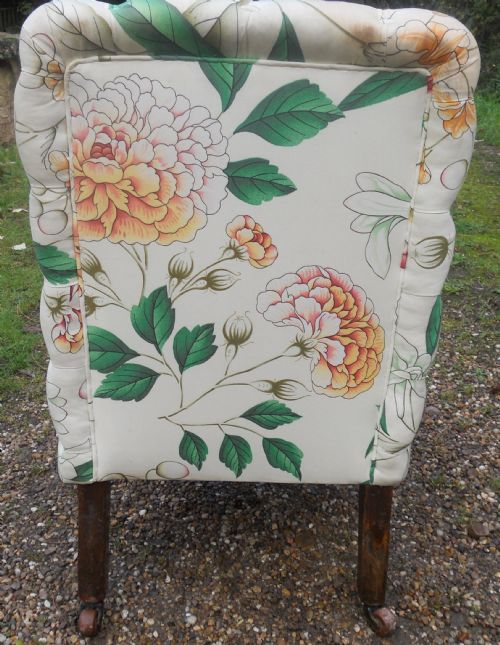 EDWARDIAN UPHOLSTERED NURSING CHAIR - ADDITIONAL PHOTO 6