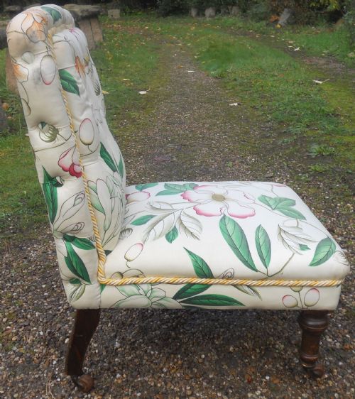 EDWARDIAN UPHOLSTERED NURSING CHAIR - ADDITIONAL PHOTO 7