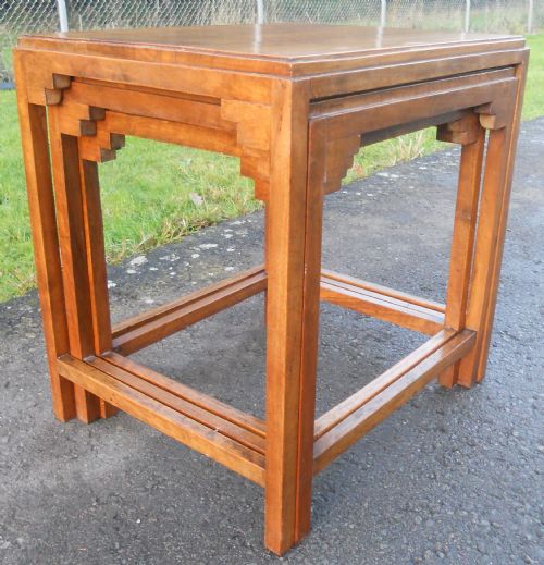 Deco Mahogany Nest of Three Coffee Tables