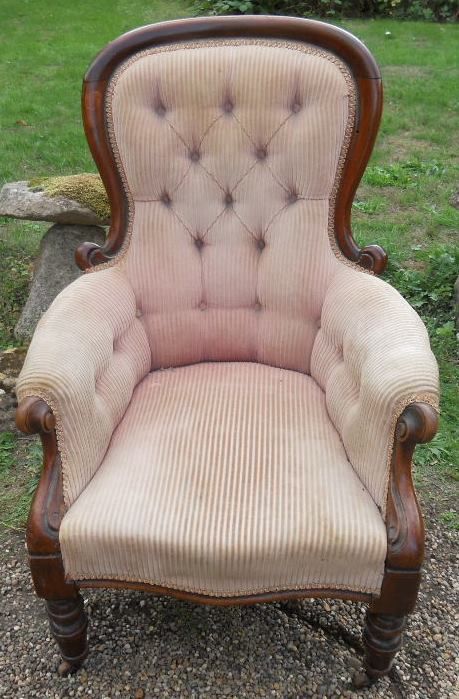 Victorian Mahogany Fireside Armchair