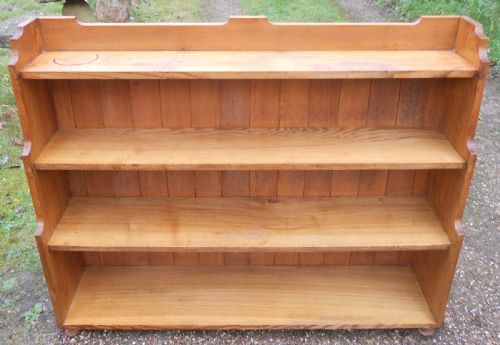 EDWARDIAN OAK WATERFALL OPEN BOOKSHELVES - ADDITIONAL PHOTO 2