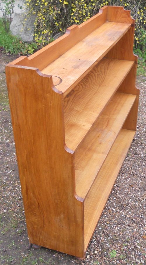 EDWARDIAN OAK WATERFALL OPEN BOOKSHELVES - ADDITIONAL PHOTO 3