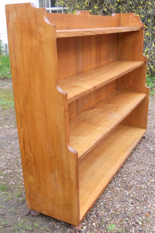 EDWARDIAN OAK WATERFALL OPEN BOOKSHELVES - ADDITIONAL PHOTO 4