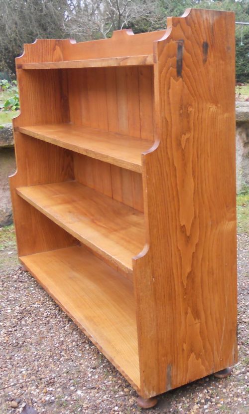 EDWARDIAN OAK WATERFALL OPEN BOOKSHELVES - ADDITIONAL PHOTO 5