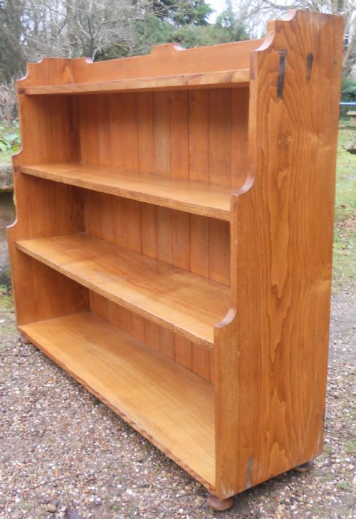 EDWARDIAN OAK WATERFALL OPEN BOOKSHELVES - ADDITIONAL PHOTO 6