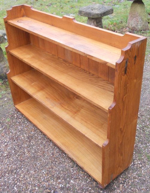 EDWARDIAN OAK WATERFALL OPEN BOOKSHELVES - ADDITIONAL PHOTO 7