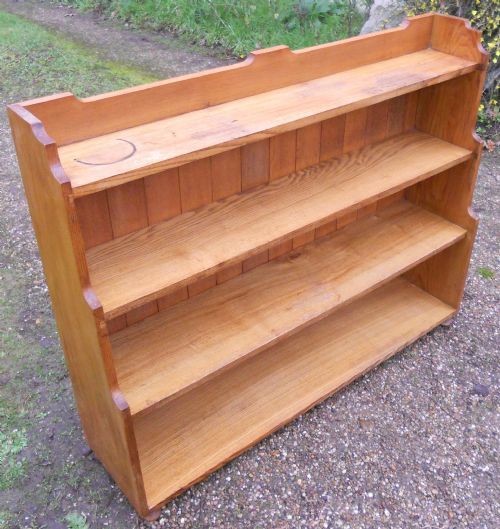 EDWARDIAN OAK WATERFALL OPEN BOOKSHELVES - ADDITIONAL PHOTO 8