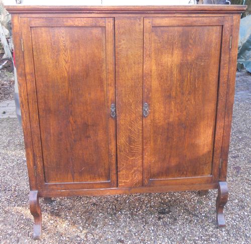 Edwardian Narrow Oak Hall Cupboard