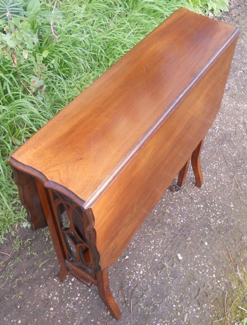 EDWARDIAN MAHOGANY DROPLEAF COFFEE TABLE - ADDITIONAL PHOTO 1