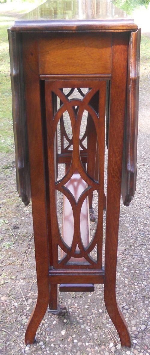 EDWARDIAN MAHOGANY DROPLEAF COFFEE TABLE - ADDITIONAL PHOTO 5