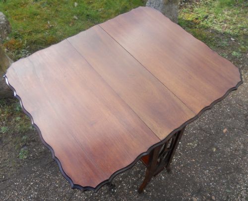 EDWARDIAN MAHOGANY DROPLEAF COFFEE TABLE - ADDITIONAL PHOTO 7